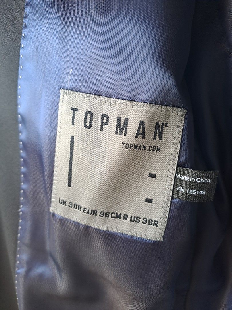 Topman Suit Coat Jacket Black US 38R ( (Category: Coats, Jackets and Outerwear) located in Quezon City. Submitted by ph_araoh (Listing ID 1210929930, Image 2). Description: Original Topman suit Black color Fit for asian male Small to Medium size (above 5"5 but below 6" height, 30-32 size waist) Like new condition! Mall price: P6,000.