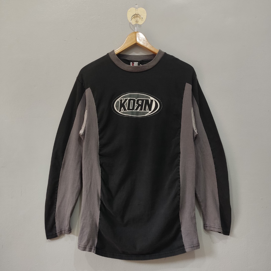 Vintage 90s Korn Band Long Sleeve Shirt, Men's Fashion, Tops & Sets