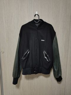 Vintage Leather Konica Varsity Jacket Black Made in USA