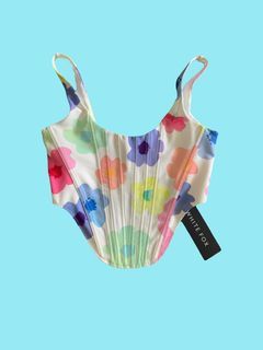 White fox Saturday sun floral corset small