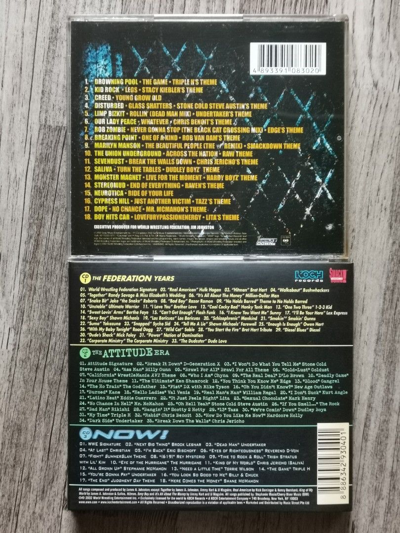 WWE Music CDs, Hobbies & Toys, Music & Media, CDs & DVDs on Carousell