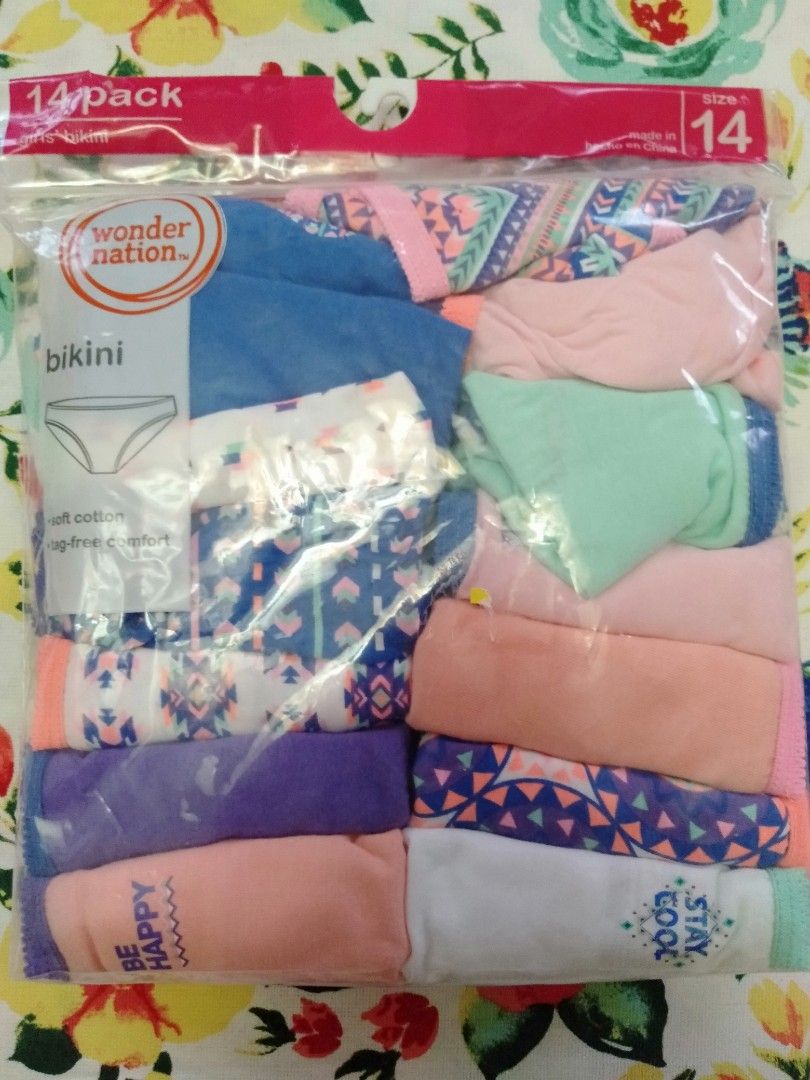Wonder Nation Girls Hipster Underwear, 10 Pack Panties, Assorted Colors