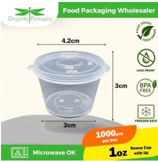 1oz 2oz 4 Oz Dipping Chili Take out Plastic Disposable Sauce Cups with  Hinged Lid - China Plastic Bento Box and Bento Box price