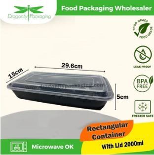 2000ML PREMIUM CONTAINER WITH LID 150PCS PER CARTON