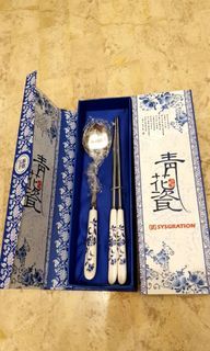 ［全新/可贈］青花瓷筷子湯匙組