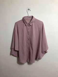 韓版寬鬆顯瘦質感小眾設計斗篷襯衫
