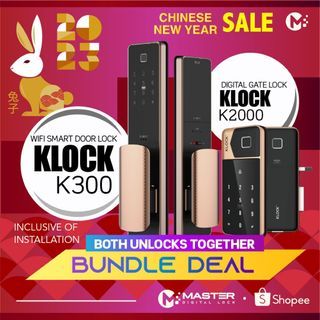 🎉 SAMSUNG LOCK  🔥 KLOCK SMART DIGITAL WIFI DOOR LOCK COMBO WITH KLOCK2000 DIGITAL GATE LOCK