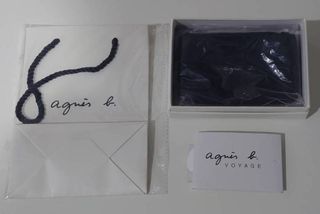 至少八成新！Agnes.b小牛皮拉鍊零錢卡包