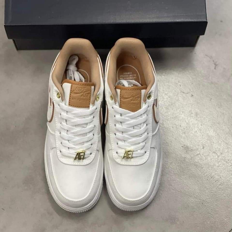 Nike air force 1 07 white beige metallic gold shop