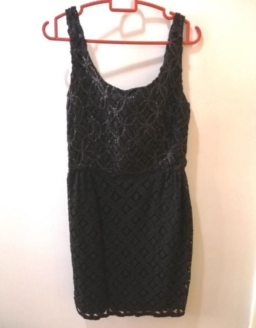 blue dress for baby girl Black Combo Sleeveless Lace Dress