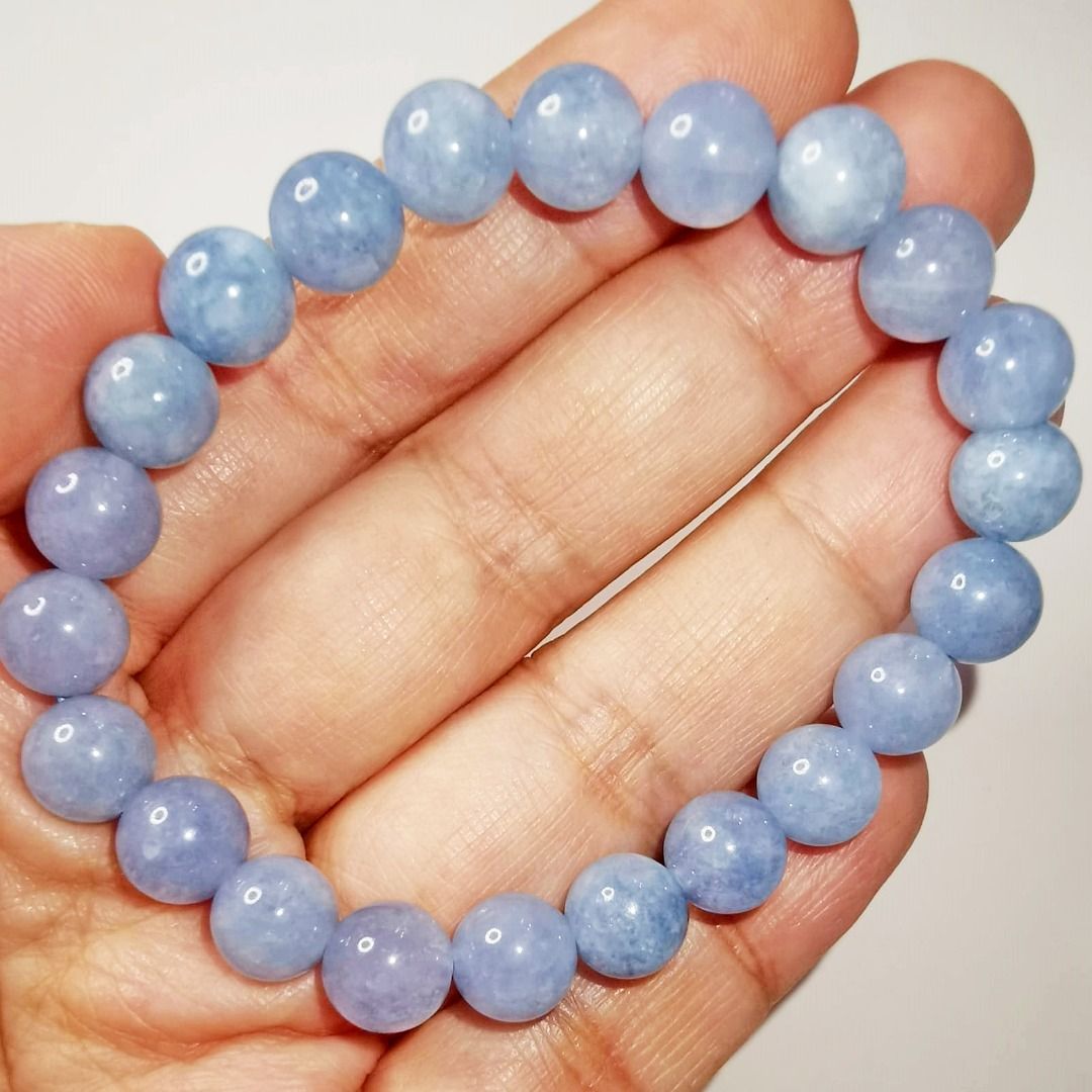 Aquamarine Aeriod Bracelet Milky 8mm 988 FREE Post