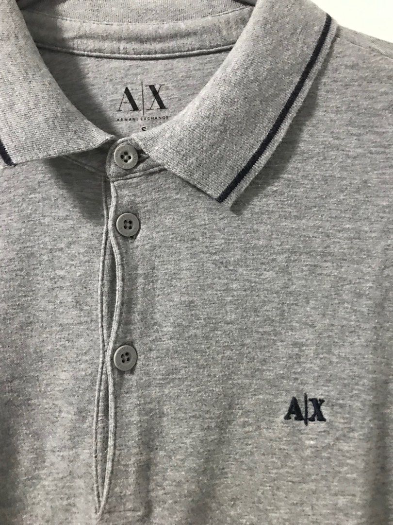 Authentic Plain Armani Exchange Polo Shirt Gray, Men's Fashion, Tops &  Sets, Tshirts & Polo Shirts on Carousell