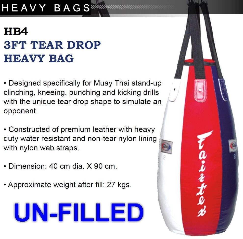 Authentic Fairtex Teardrop Heavy Bag (MACHINE FILLED), Sports Equipment
