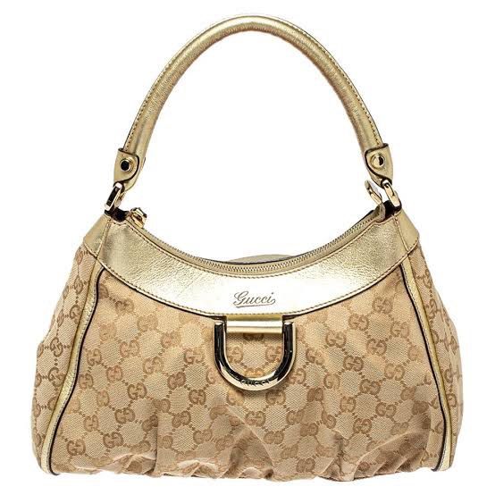 Gucci Beige/Brown GG Canvas and Leather Medium Abbey Shoulder Bag at  1stDibs