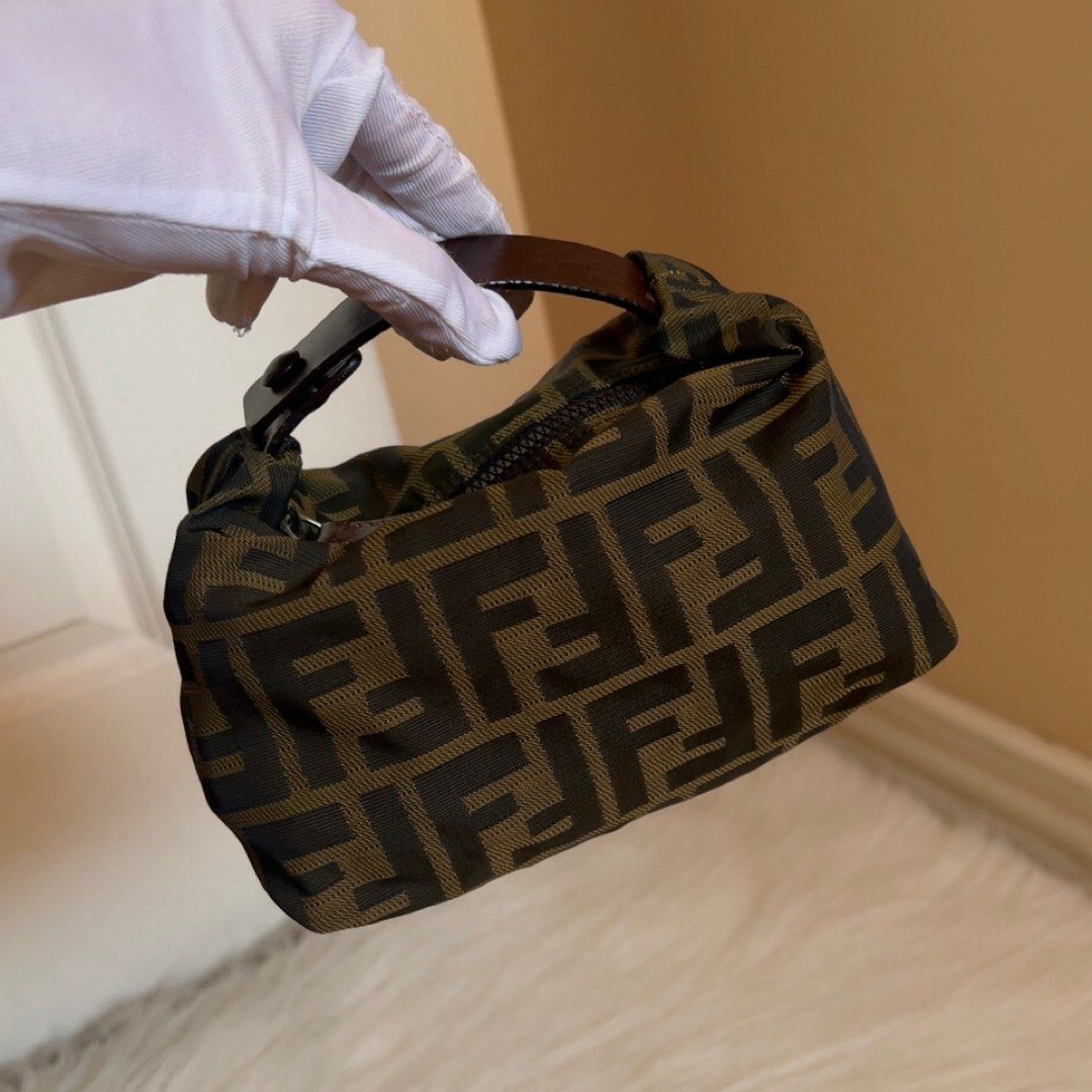 RARE Fendi FF Zucca Monogram Mini Box Handbag Pochette, Luxury, Bags &  Wallets on Carousell