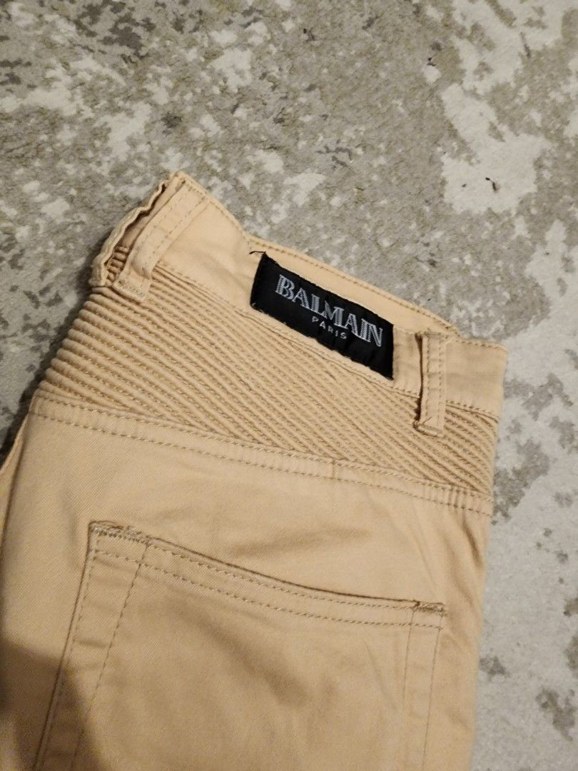 Balmain Khaki Slim Fit jeans, Men's Fashion, Bottoms, Jeans on