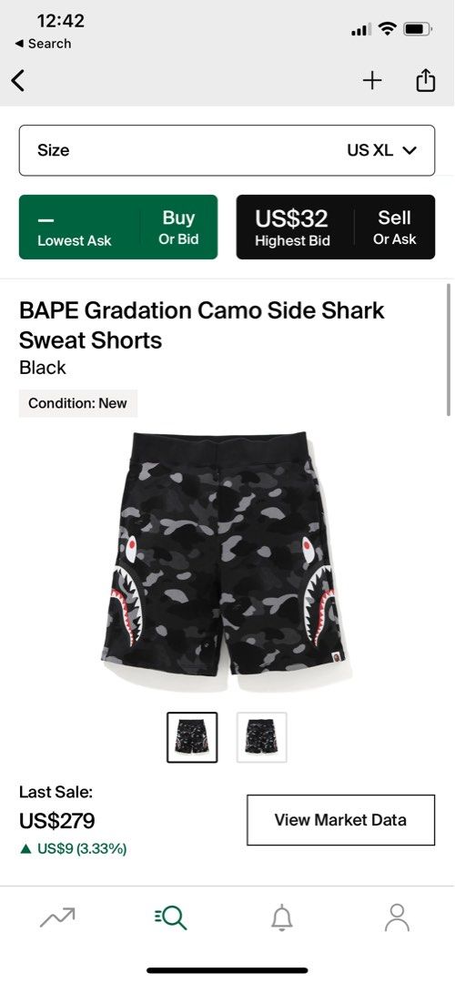 Bape shark black camo shorts Women s Fashion Muslimah Fashion