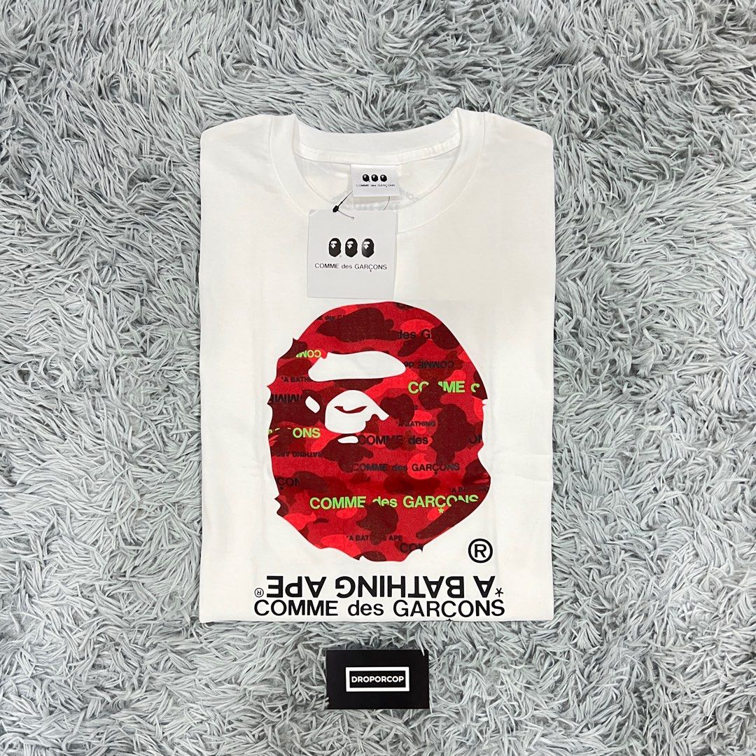 BAPE x Comme Des Garcons Tee, Men's Fashion, Tops \u0026 Sets, Tshirts \u0026 Polo  Shirts on Carousell
