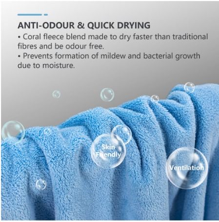 Coral Fleece Skin-friendly Soft Bath Towel & Bear Shaped Hand Towel Set,  Quick Dry And No Lint