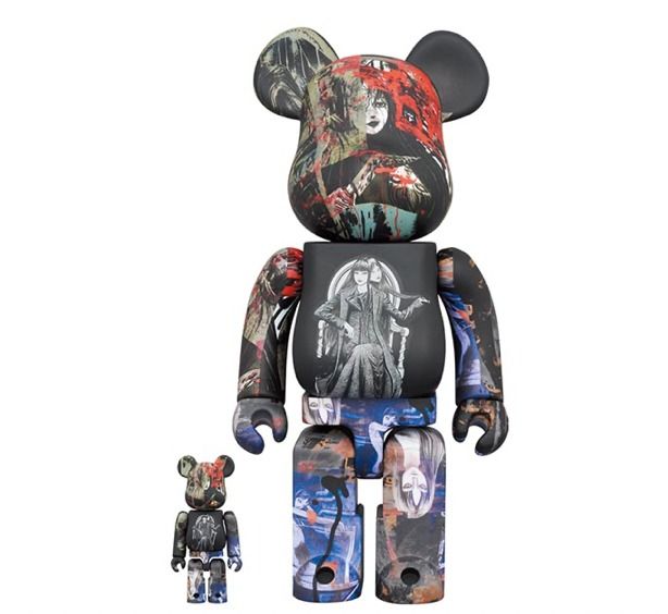 BEARBRICK S'YTE × Junji Ito UZUMAKI TOMIE 400% + 100