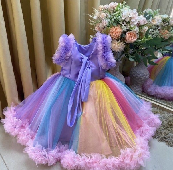 Infant Girls Long Sleeveless Wedding Dress Baby Birthday - Temu