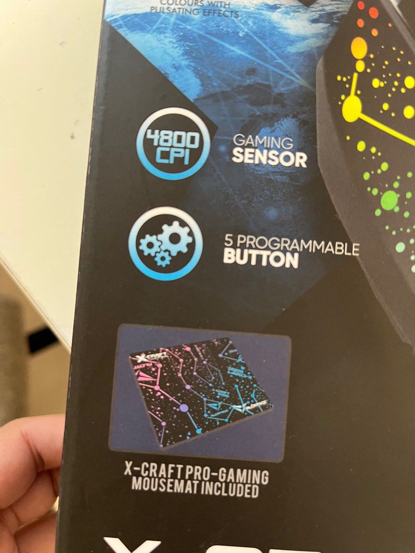 BNIB Mouse Xcraft pro twilight 2000 silent colourful wired mouse, Computers & Tech, Parts