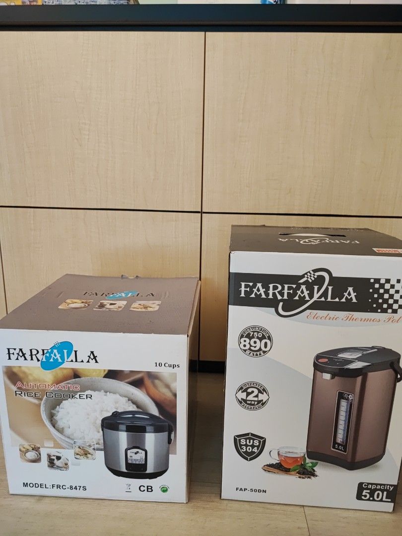 Brand new Farfalla rice cooker and electric thermos pot, Furniture