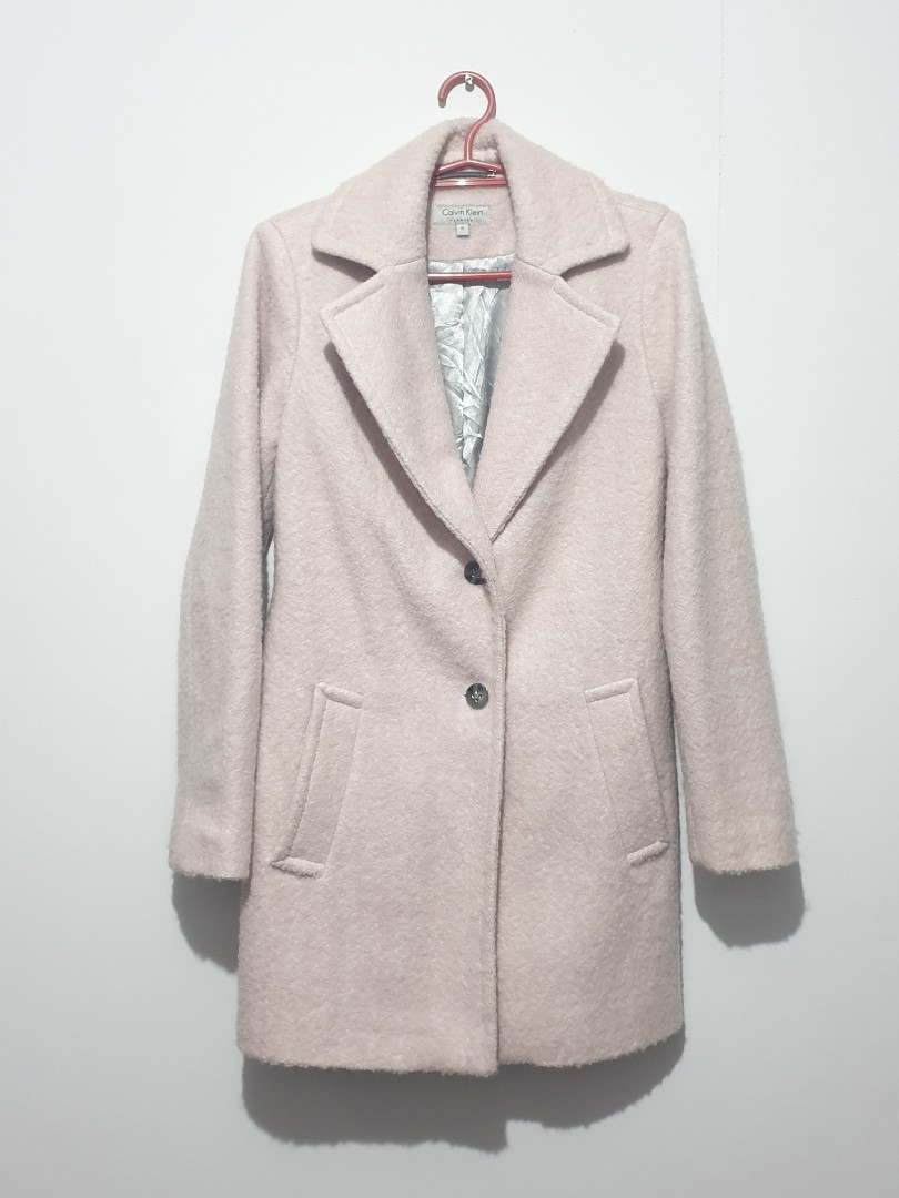 Calvin Klein Baby Pink Wool Polyester Winter Coat, Women's Fashion, Coats,  Jackets and Outerwear on Carousell