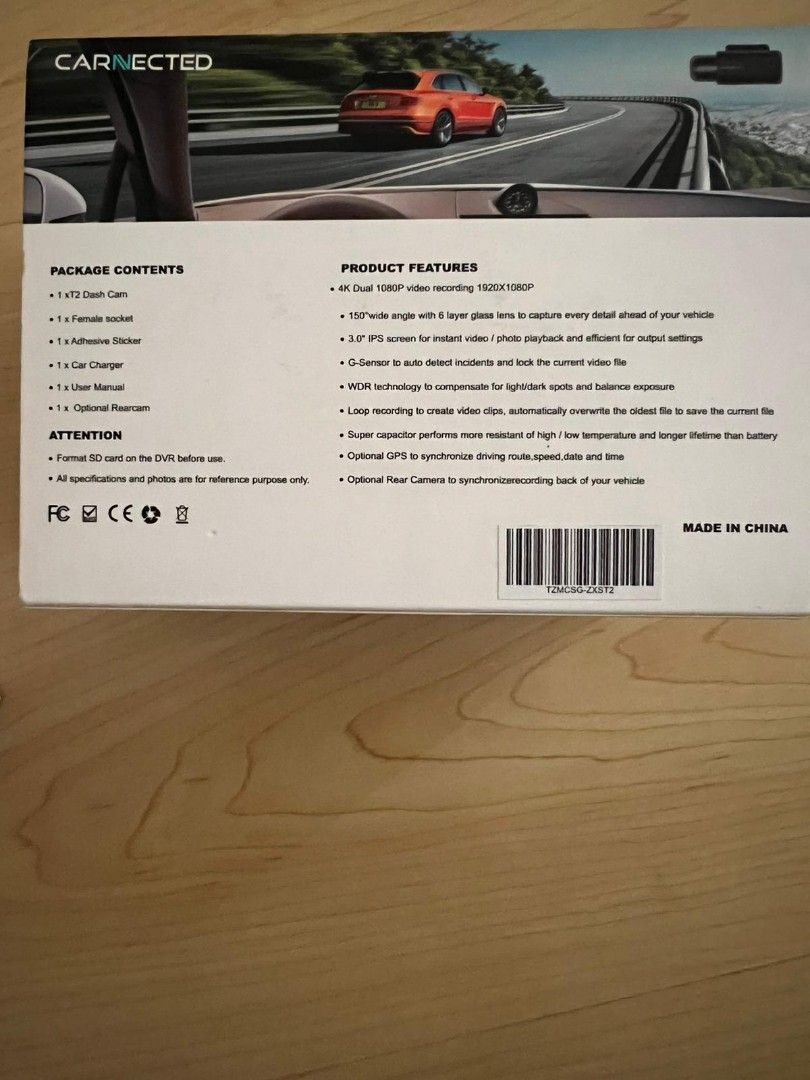 Car inward and forward dash cam + memory card, Car Accessories