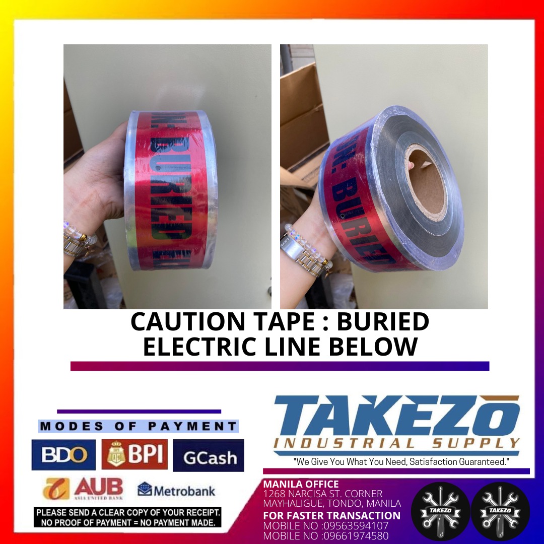 Caution Tape Buried Electric Line Below, Commercial & Industrial