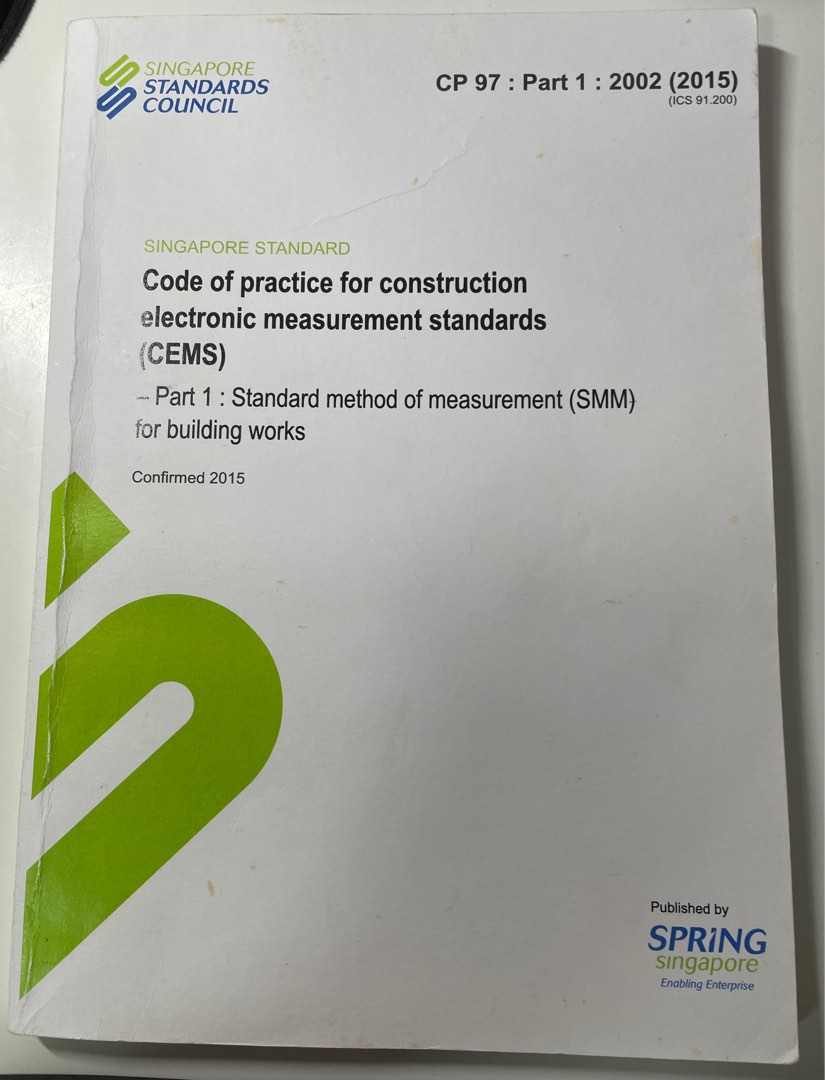 Cems cp 97 part 1 2002 2015 standard method of measurement smm