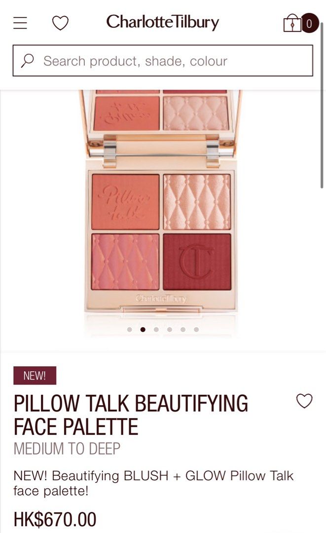 Charlotte tilbury pillow talk face palette, 美容＆化妝品, 健康及美容 皮膚護理, 化妝品 Carousell