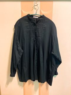 Craft Standard Boutique 黑色蓬鬆袖罩衫 日系