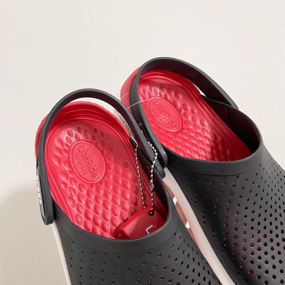 Red and online black crocs