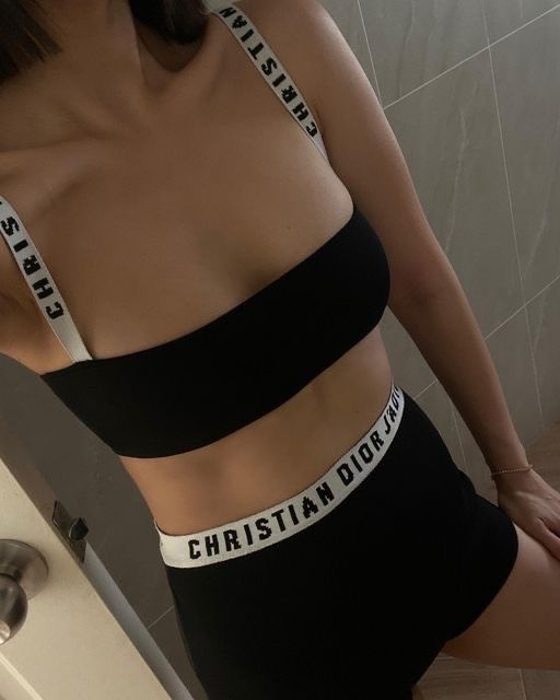 Dior Loungewear Set Bralette Underwear Shorts Luxury Apparel on Carousell
