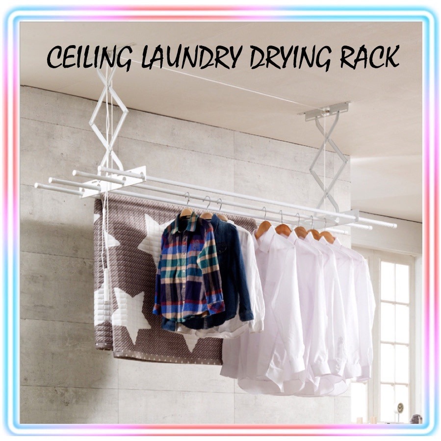 Diy ceiling clothes drying rack deals