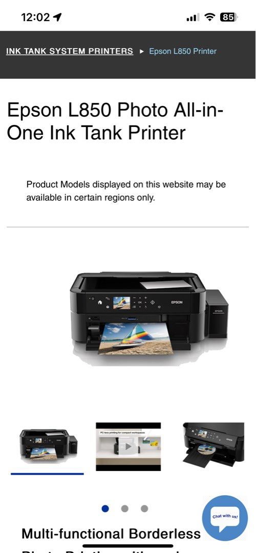 Epson L850 Photo AllinOne Ink Tank Printer, Computers & Tech