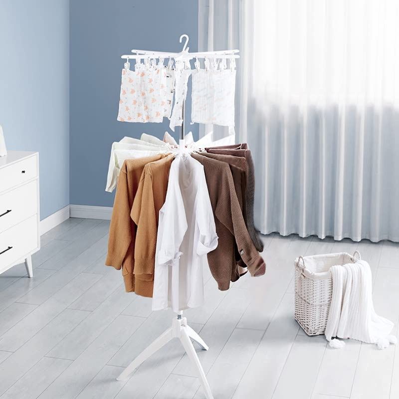 Foldable Baby Cloth Laundry Drying Rack 3 Tier Towel Hanger, Furniture