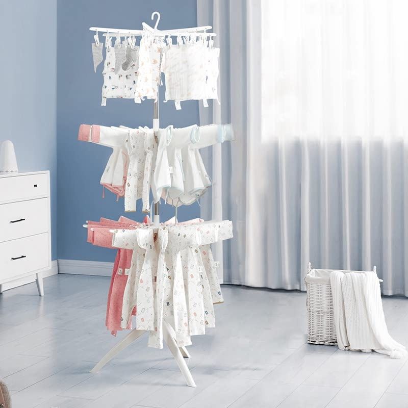 Foldable Baby Cloth Laundry Drying Rack 3 Tier Towel Hanger, Furniture