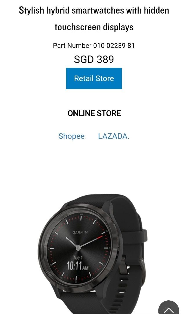 Garmin vivomove active 3 sale