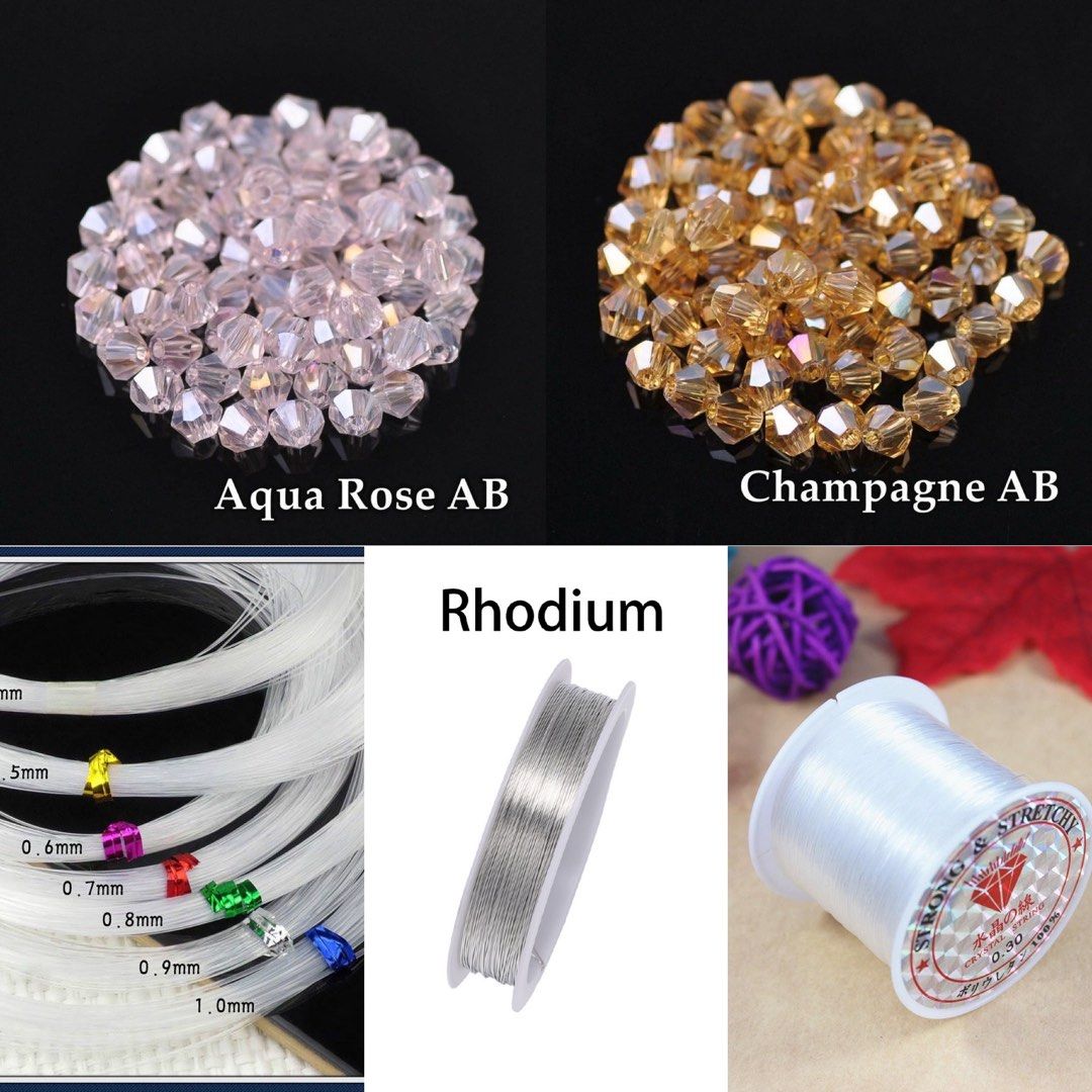 Glass crystal beads , fishing nylon lines , copper wire, Hobbies