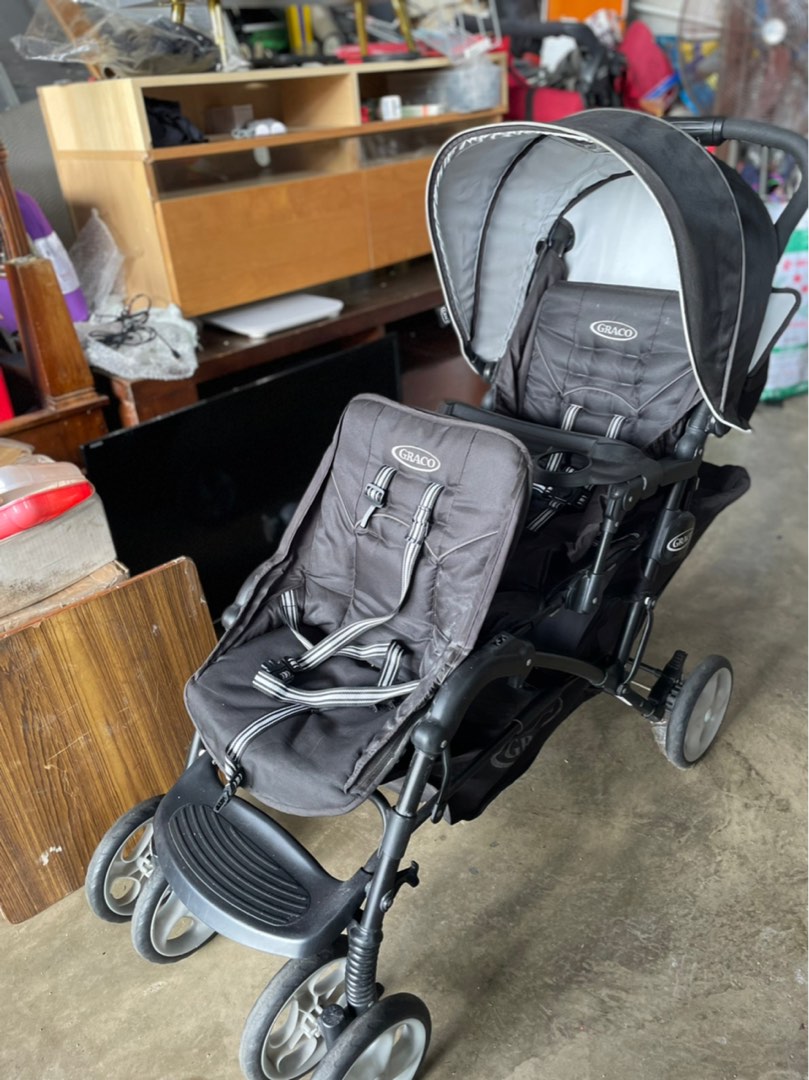 Graco twin stroller, Babies & Kids, Going Out, Strollers on Carousell
