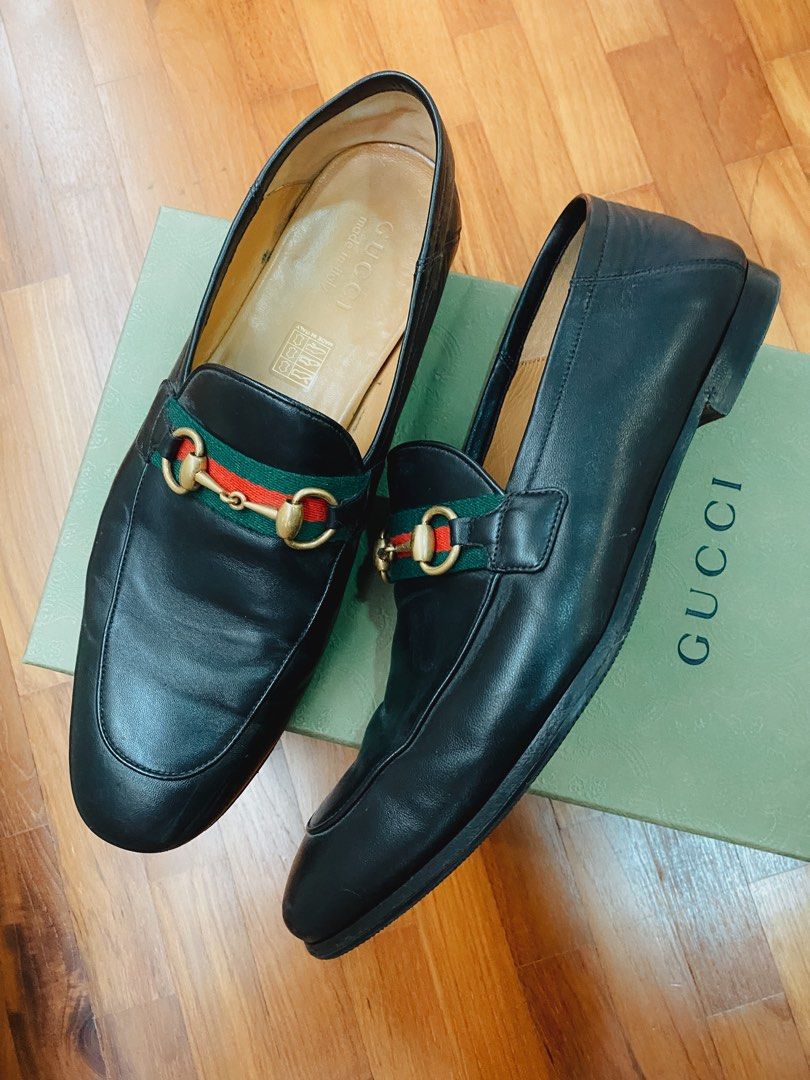 Leather web horsebit loafer store