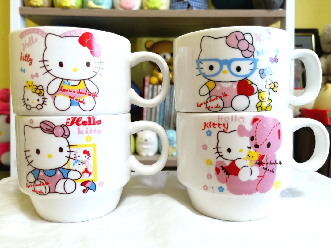 Hello Kitty Coffee / Tea Cups with Organizer Stand., Furniture & Home