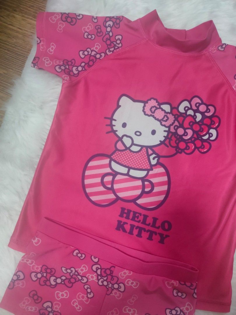 Hello Kitty rash guard set, Babies & Kids, Babies & Kids Fashion on ...