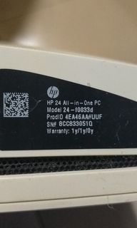 HP 24 ALL IN ONE PC-model 24 f0033d- Intel Core i3 8th Gen