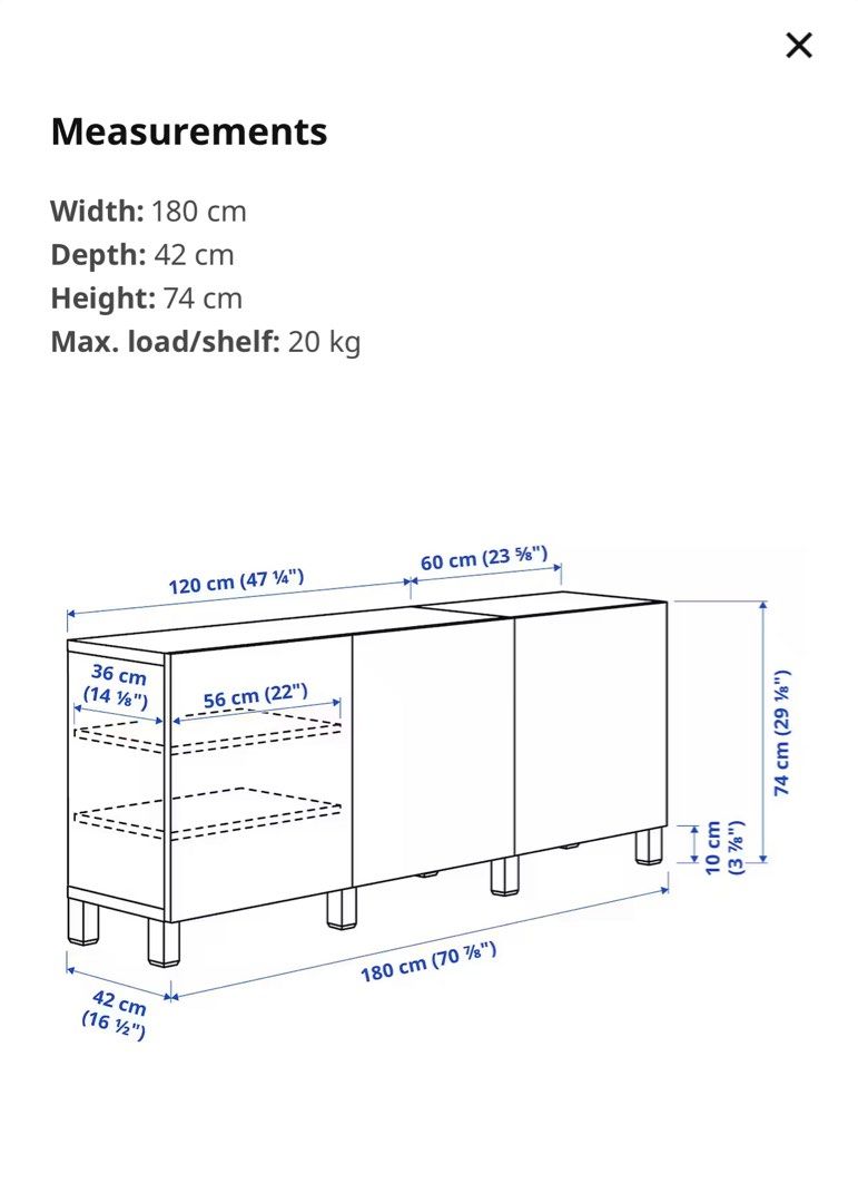 IKEA Besta (gray doors and faux marble top), Furniture & Home