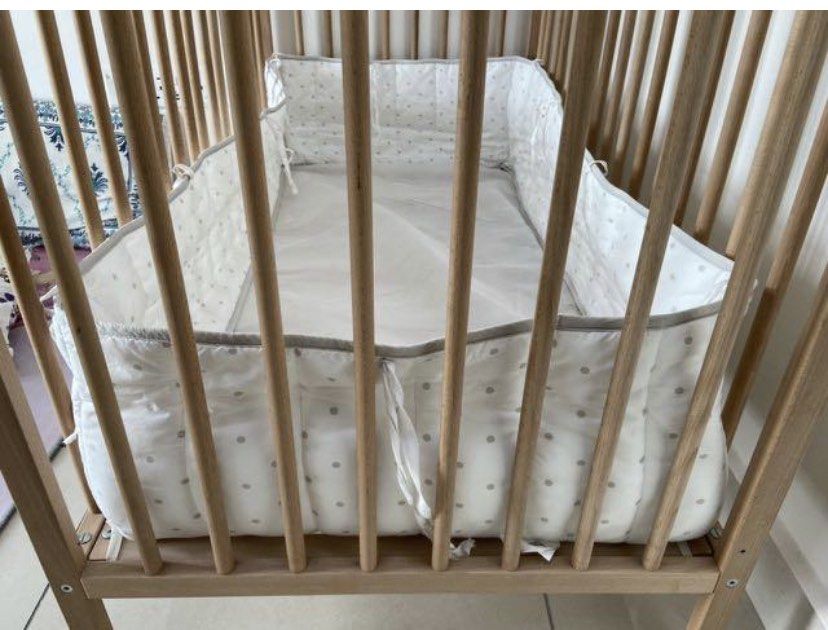IKEA Crib / Cot with bumper, Babies & Kids, Baby Nursery & Kids