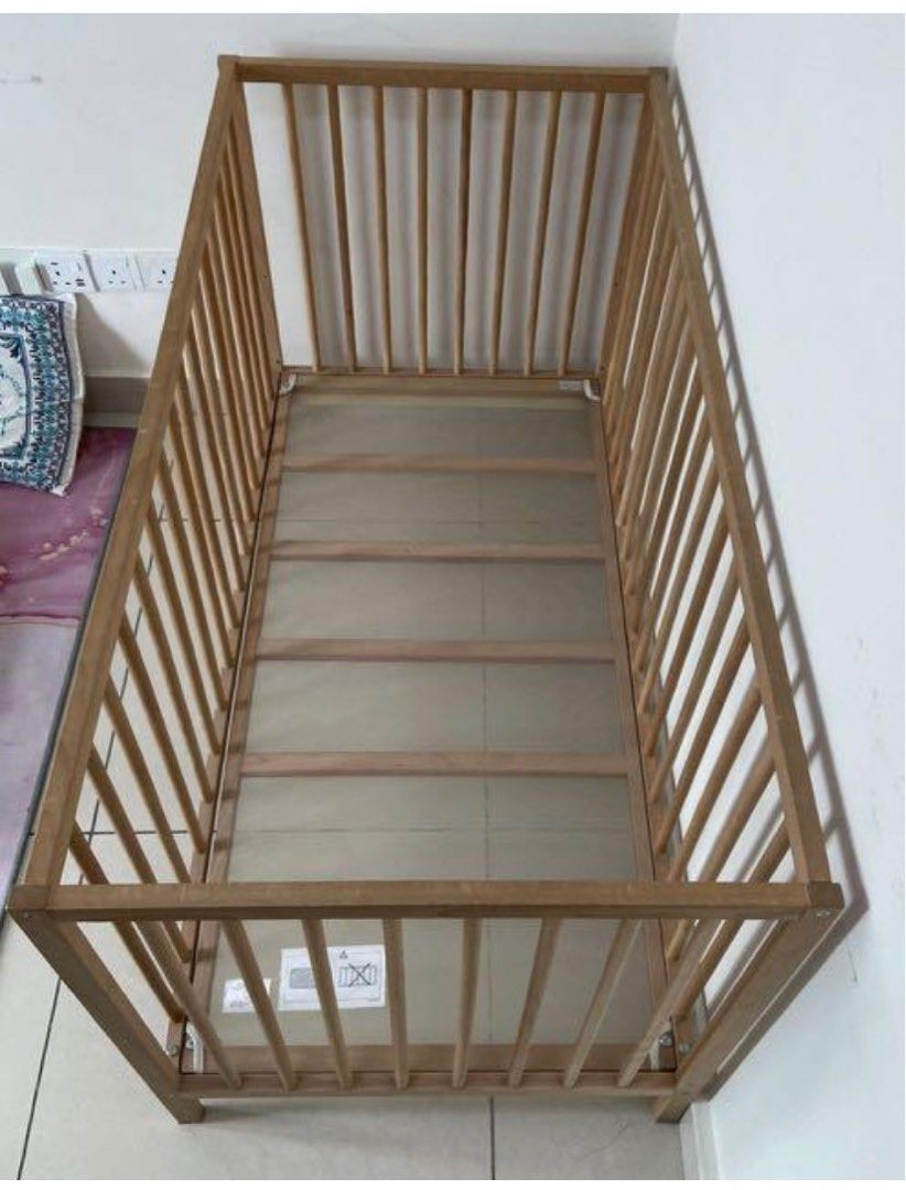 IKEA Crib / Cot with bumper, Babies & Kids, Baby Nursery & Kids