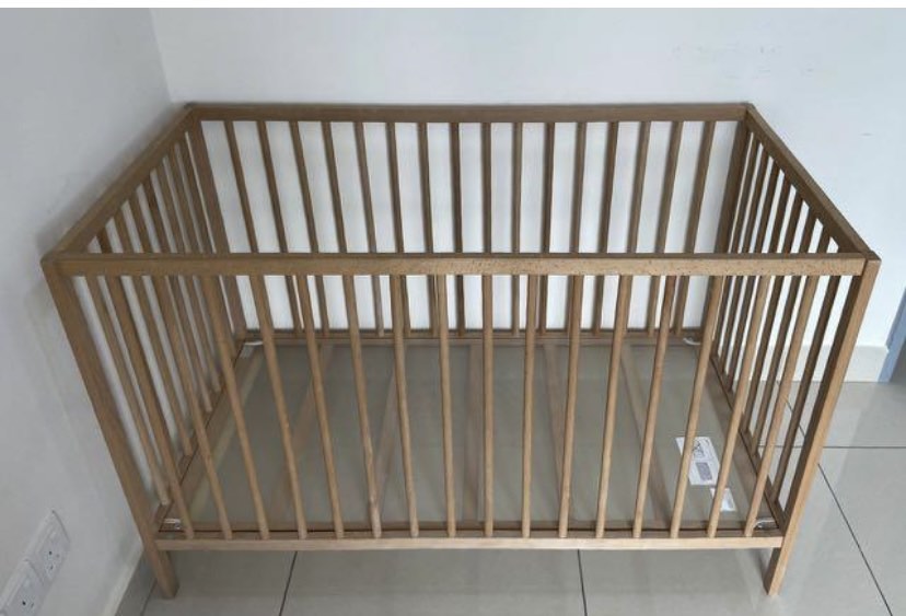 IKEA Crib / Cot with bumper, Babies & Kids, Baby Nursery & Kids